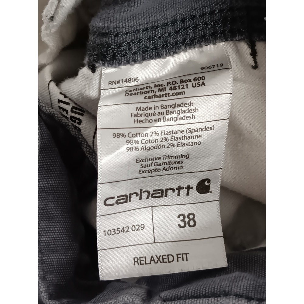 Carhartt Mens Relaxed Fit Cargo Shorts Gray Size 38 Built to Serve - Picture 7 of 9